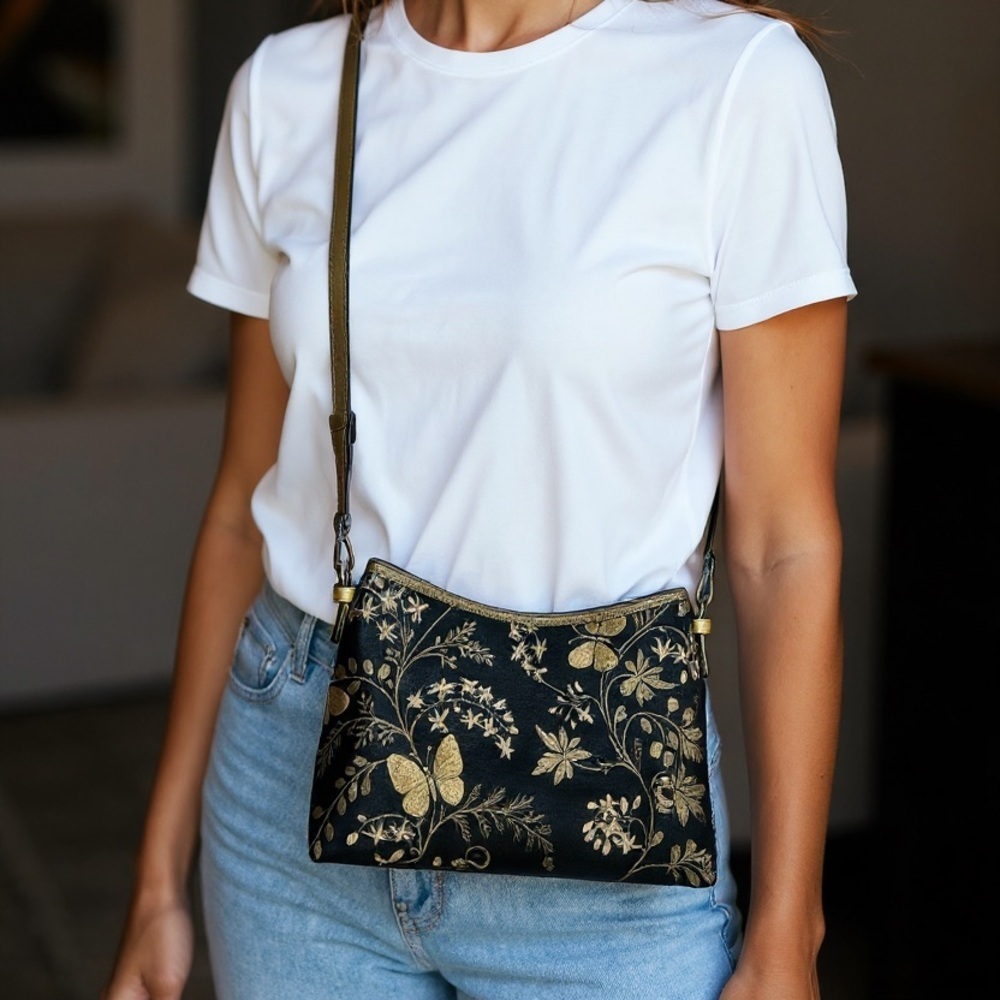 Vintage Brighton Limited Edition Embroidered Butterfly Shoulder bag Collectible